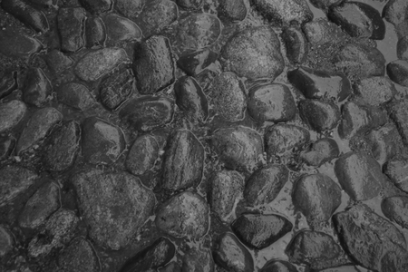 Stone road cobble texture backgroundの写真素材