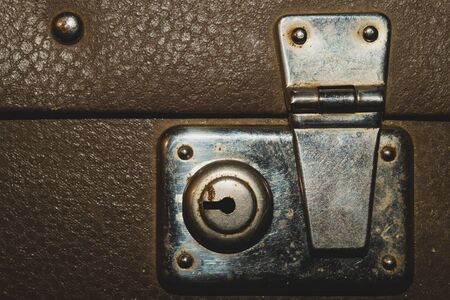 Retro suitcases. old luggage. vintage baggage. retro case backgroundの写真素材