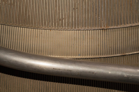 Old ribbed metal texture. corrugated steel background. metal pipe