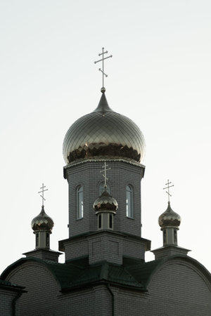 Dome of the church with the cross background