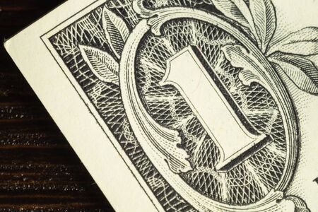 One dollar bill close up. american dollar detail. finance backgroundの写真素材
