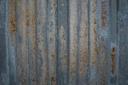 Rusty metal texture background. old iron ribbed wall