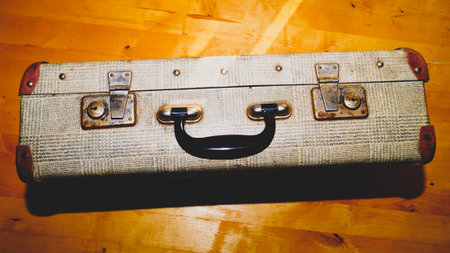 Old suitcase. classic luggage. vintage baggage. retro travel caseの写真素材