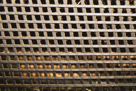 Metal grid pattern background. dusty ventilation detail close up