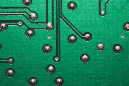 Electronic circuit board abstract background. computer motherboard close up. modern technologies. micro elements of computer with connections and traces. Intelligent technologyの写真素材