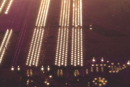 Circuit board abstract background. computer motherboard close up. modern technologies. micro elements of computer with connections and traces. Intelligent technologyの写真素材
