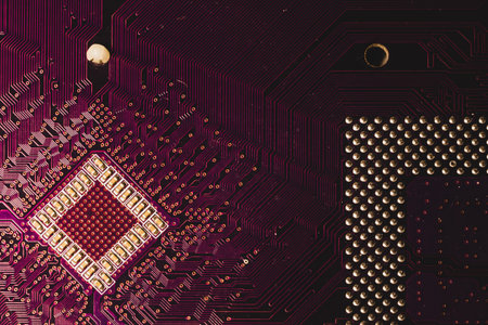 Electronic circuit board abstract background. computer motherboard close up. modern technologies....