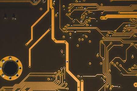 Electronic circuit board abstract background. computer hardware. motherboard close up. modern...