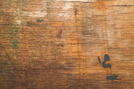 Rough wood with paint spots. old wooden texture. cracked and scratched surfaceの写真素材
