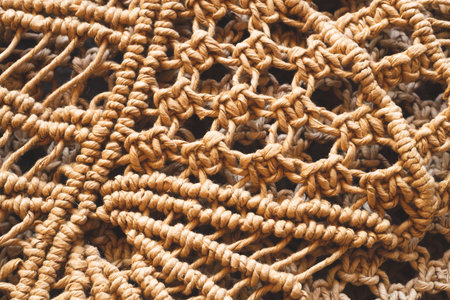 Wicker fibers macro. weaving close up. abstract braided background