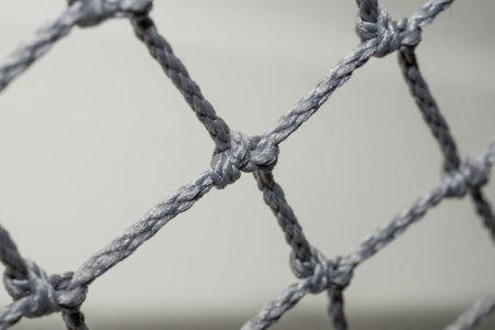 Rope net close up. mesh with knots and weavingの写真素材