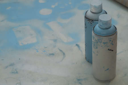 Spray paint can on dirty backgroundの写真素材