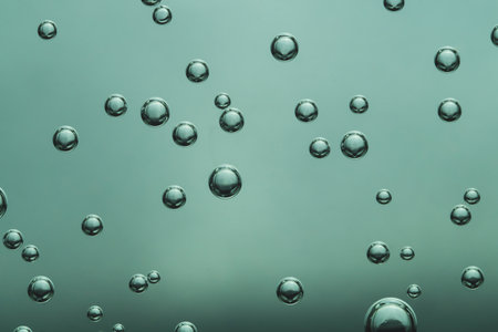 Raindrop macro. water bubbles close upの写真素材