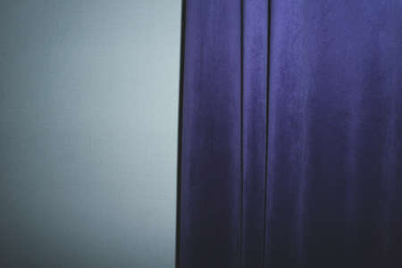 Curtain on the wall. violet draperyの写真素材
