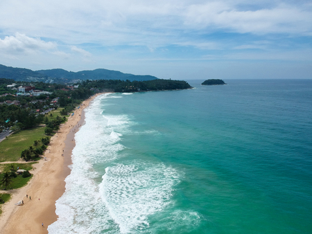 Aerial view of a beachの写真素材