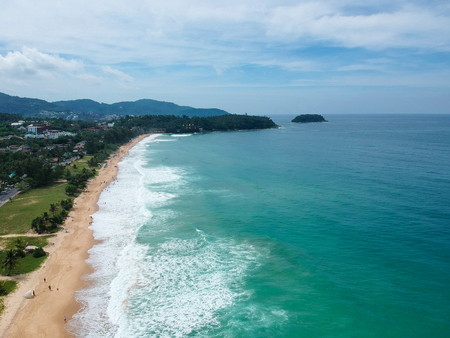 Aerial view of a beachの写真素材