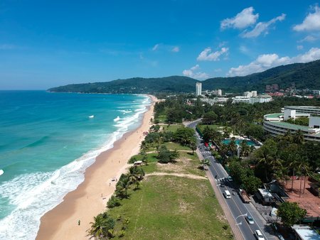 Aerial view of a beachの写真素材
