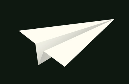 handmade paper plane on blackのイラスト素材