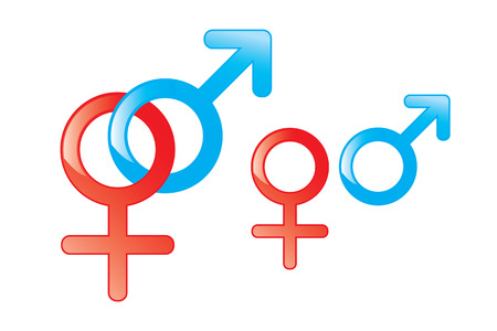 male and female symbols on white backgroundのeditorial素材