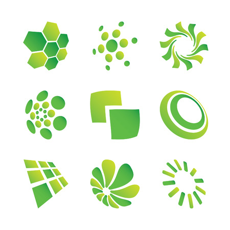 set of green design elementsのイラスト素材