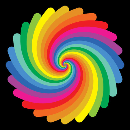 colorful circle pattern on black backgroundのイラスト素材