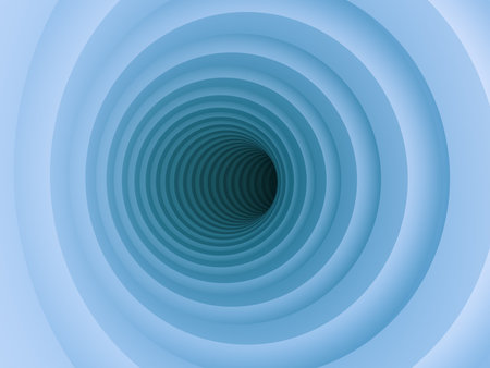 Abstract Blue Tunnel or Backgroundの写真素材