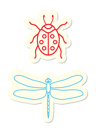 Insect Icons isolated on Whiteのイラスト素材
