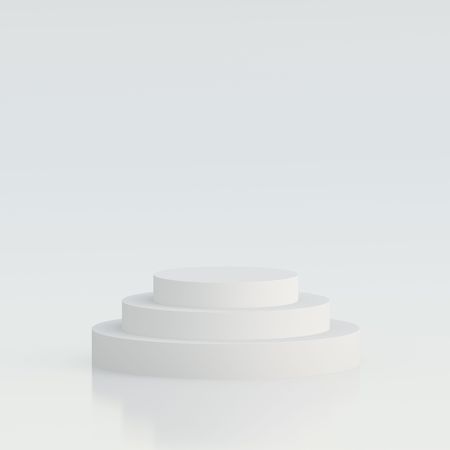 3d Illustration of White Podiumの写真素材