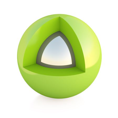 Abstract Sphere Isolated on Whiteの写真素材