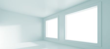 3d Rendering of White Empty Roomの写真素材