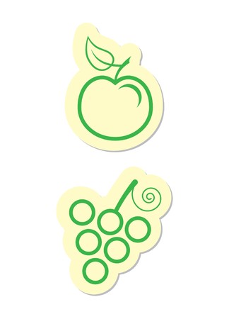 Apple and Grape Iconsのイラスト素材