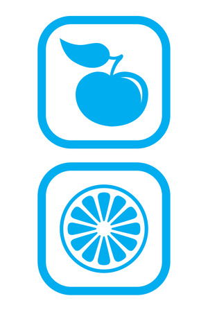 Apple and Orange Iconsのイラスト素材