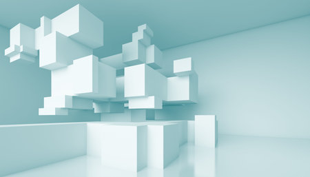 Blue Abstract Architecture Background