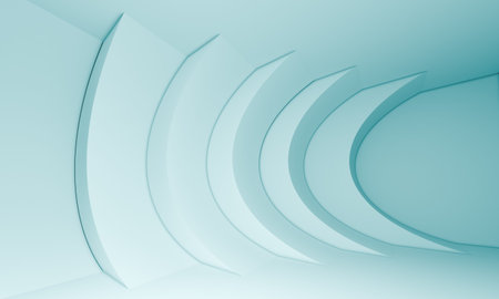 3d Illustration of Blue Abstract Architecture Background