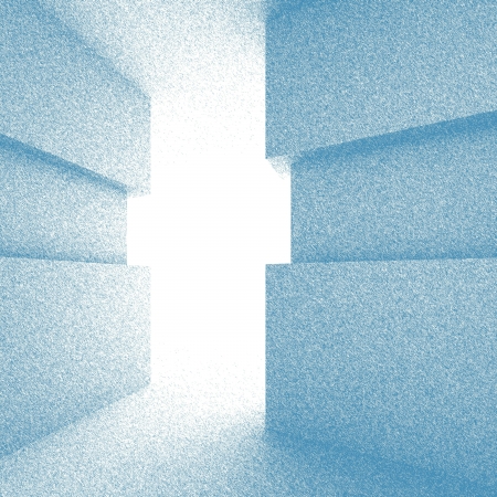 Blue Abstract Doorway Backgroundの写真素材