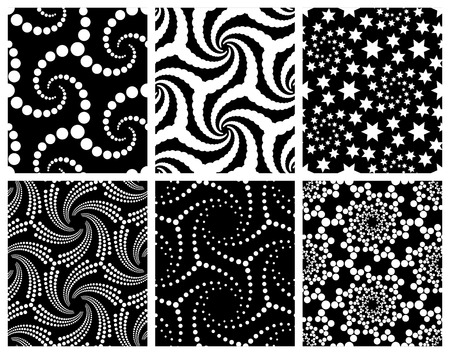 Vector Seamless Monochrome Snowflakes Patternのイラスト素材
