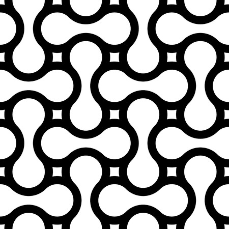 Vector Seamless Monochrome Wave Patternのイラスト素材