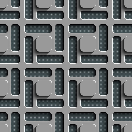 Seamless Square Pattern. Vector Background. Gray Regular Textureのイラスト素材
