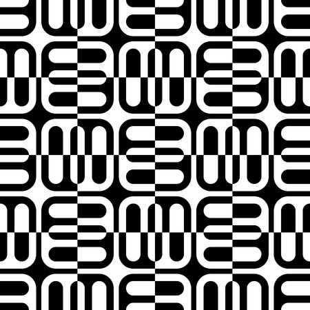 Seamless Square Pattern. Black and White Regular Textureのイラスト素材
