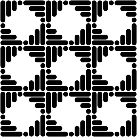 Seamless Square and Stripe Pattern. Abstract Monochrome Background. Vector Regular Textureのイラスト素材