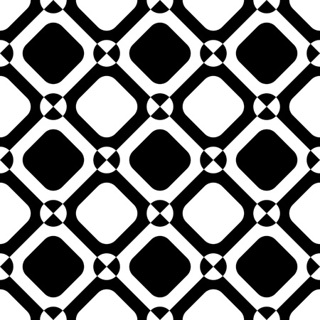Seamless Grid Pattern. Vector Black and White Background. Regular Textureのイラスト素材