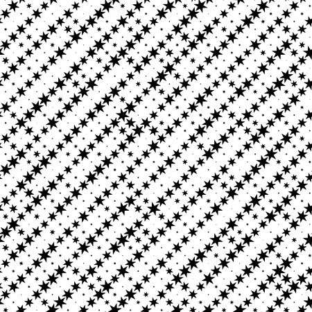 Seamless Star Pattern. Abstract Black and White Background. Regular Textureのイラスト素材