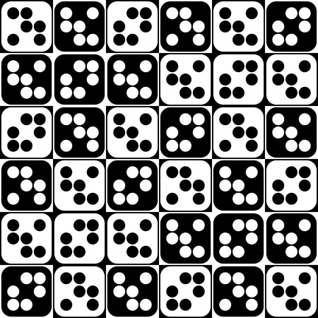 Seamless Square and Circle Pattern. Abstract Black and White Background. Vector Regular Textureのイラスト素材