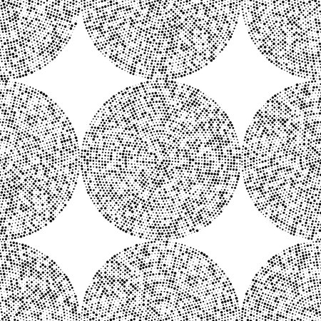 Seamless Circle Pattern. Vector Black and White Background