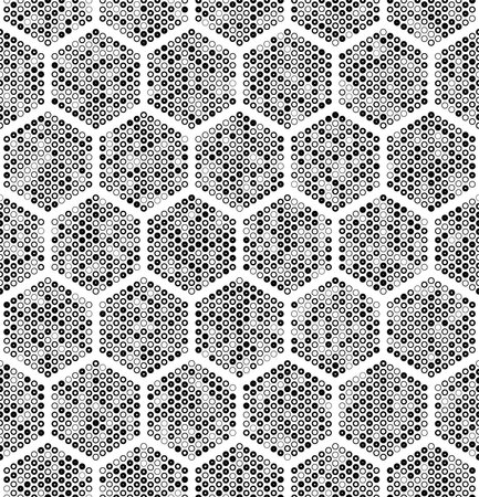 Seamless Hexagon Pattern. Vector Monochrome Background