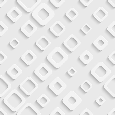 Seamless Square Pattern. Vector Soft Background. Regular White Textureのイラスト素材