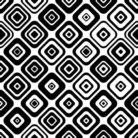 Seamless Square Pattern. Abstract Black and White Background. Vector Regular Textureのイラスト素材