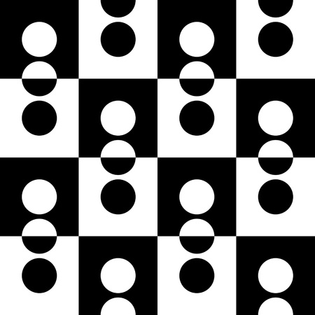 Seamless Square and Circle Pattern. Abstract Black and White Background.のイラスト素材