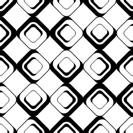Seamless Square Pattern. Abstract Black and White Background. Vector Regular Texture