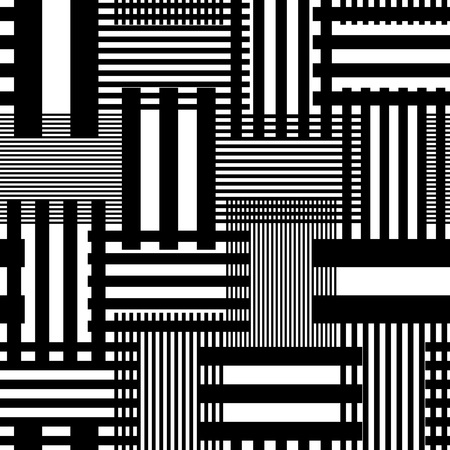 Seamless Stripe and Line Pattern. Vector Black and White Textureのイラスト素材